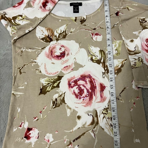 Floral Beaded Sweater by PECK & PECK SZ M - Picture 9 of 10